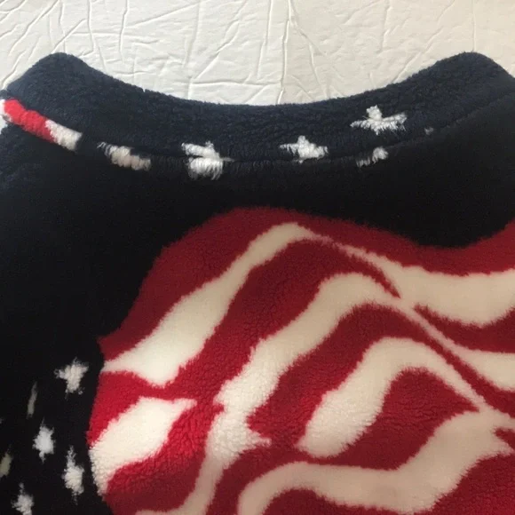 Red White Blue Zip Front USA Fleece Jacket M - Picture 6 of 6